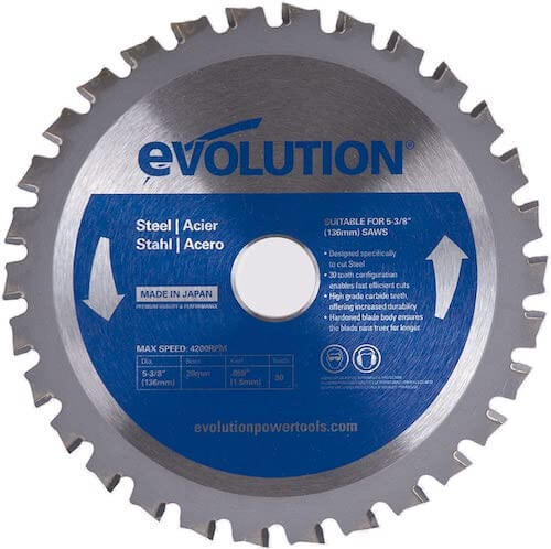 Evolution Power Tools 5-3/8BLADEST Steel Cutting Saw Blade, 5-3/8-Inch x 30-Tooth