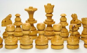 Chess set made out of wood