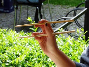 Someone holding a pair of chopsticks, a beginner wood carving projects